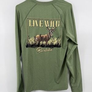 NWT Burlebo Live Wild Mens Long Sleeve Crew Neck Size Small Athletic Shirt